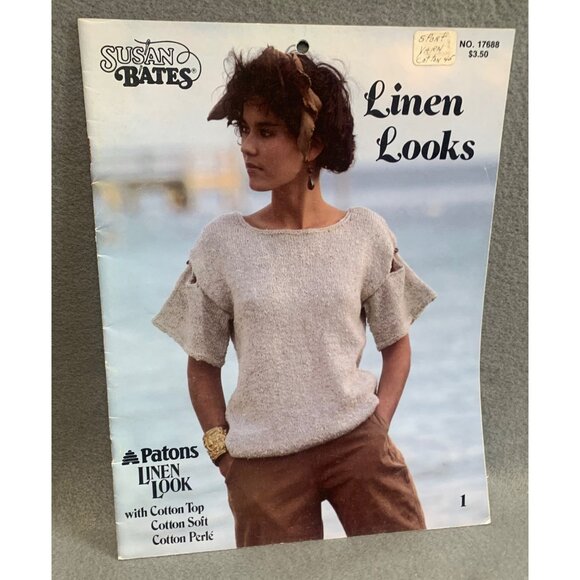 Vintage Susan Bates Patons Linen Look Knit Patterns Book No. 1768 Cotton Top & P - Picture 1 of 2